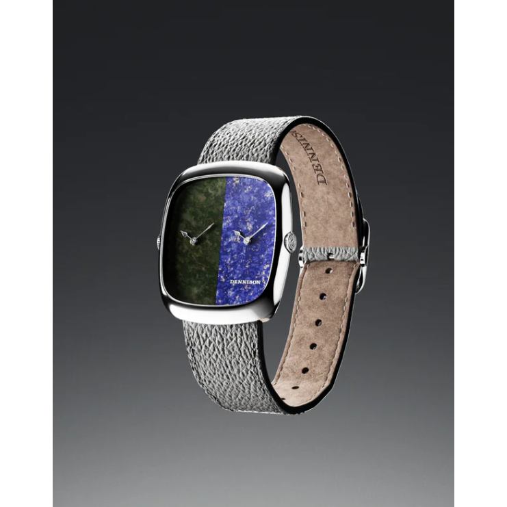 DENNISON ALD Dual Time Bloodstone & Lapis In Steel