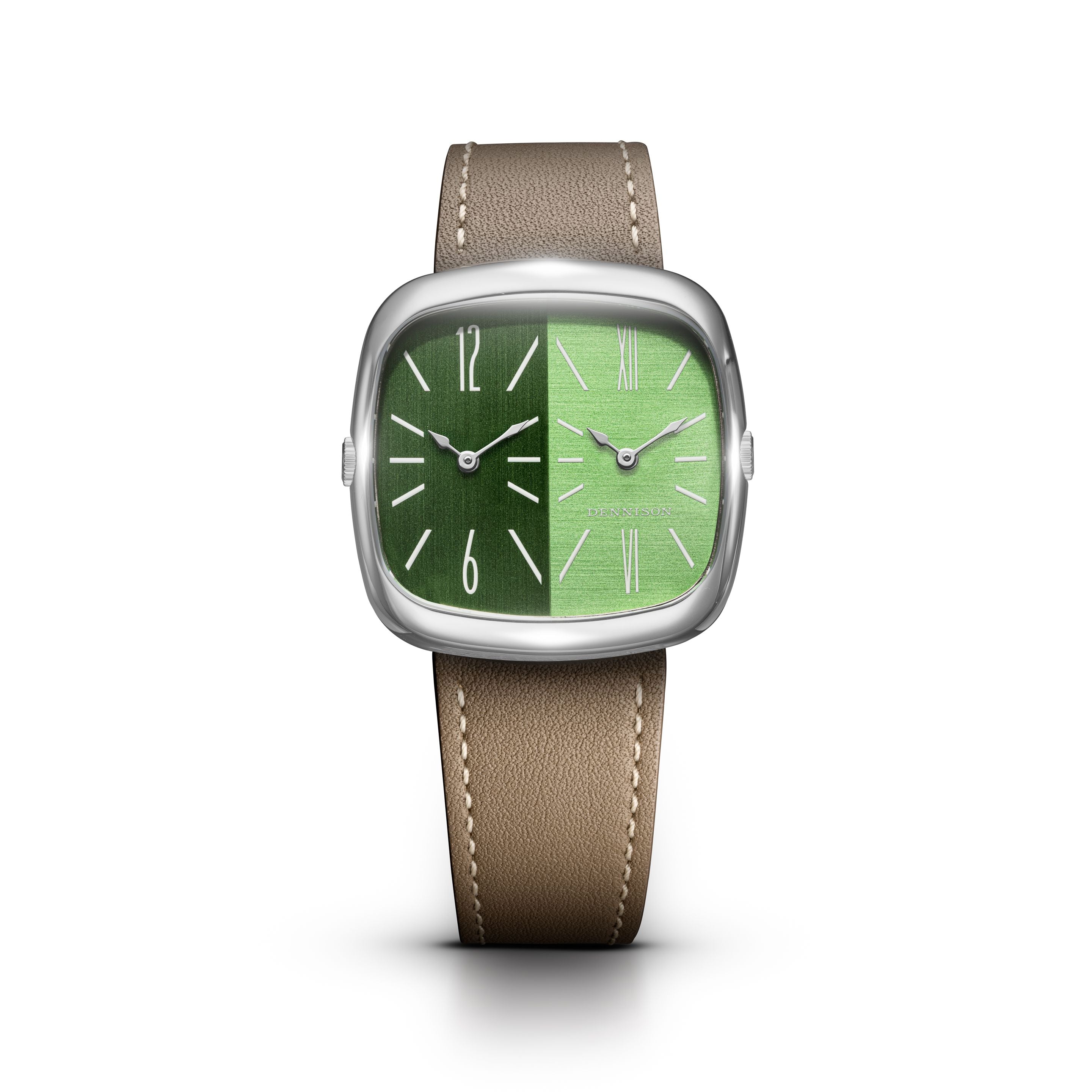 DENNISON ALD Dual Time “SHADES” Cadran - Vert / Cuir