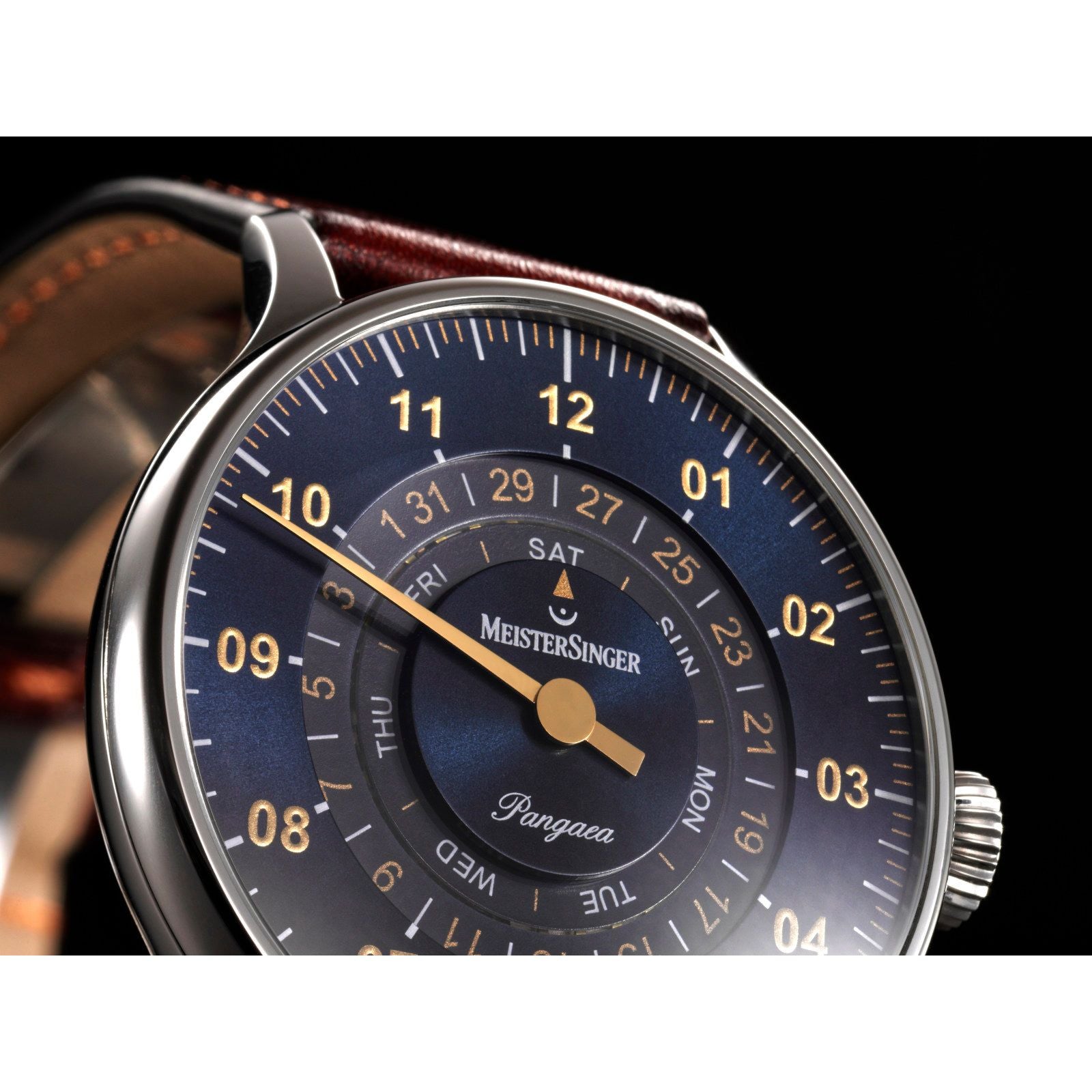 MeisterSinger Pangaea Day Date -Steel blue with gold