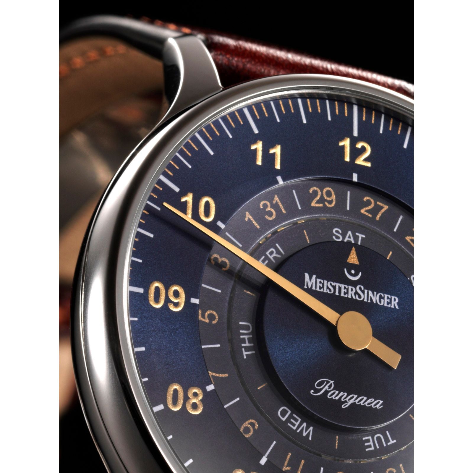 MeisterSinger Pangaea Day Date -Steel blue with gold