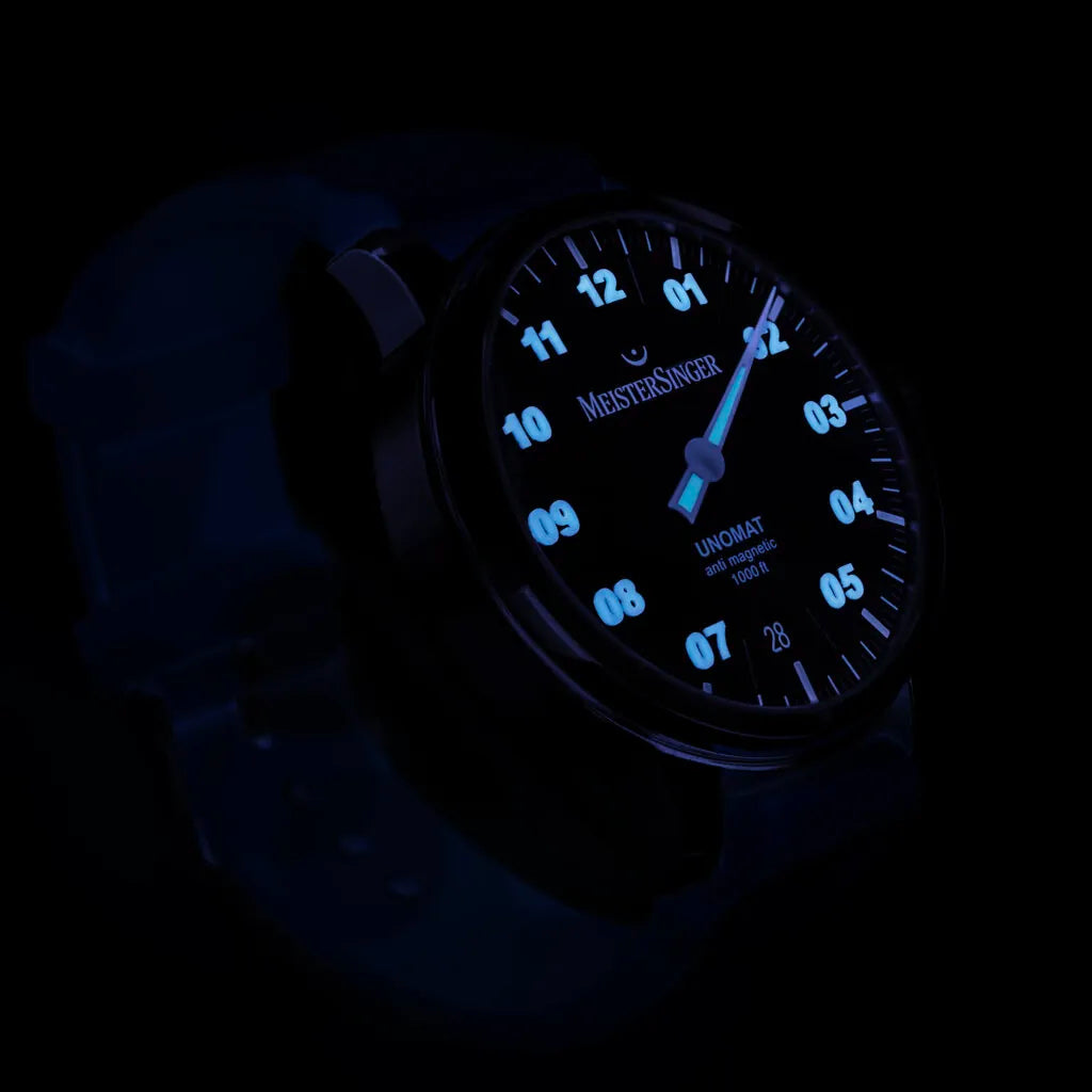MeisterSinger Unomat - Black with Arctic Blue