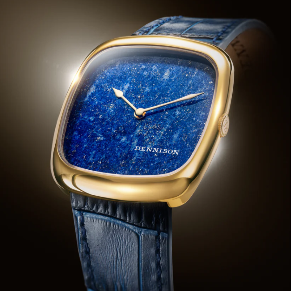 DENNISON Natural Stone Lapis Lazuli In Gold