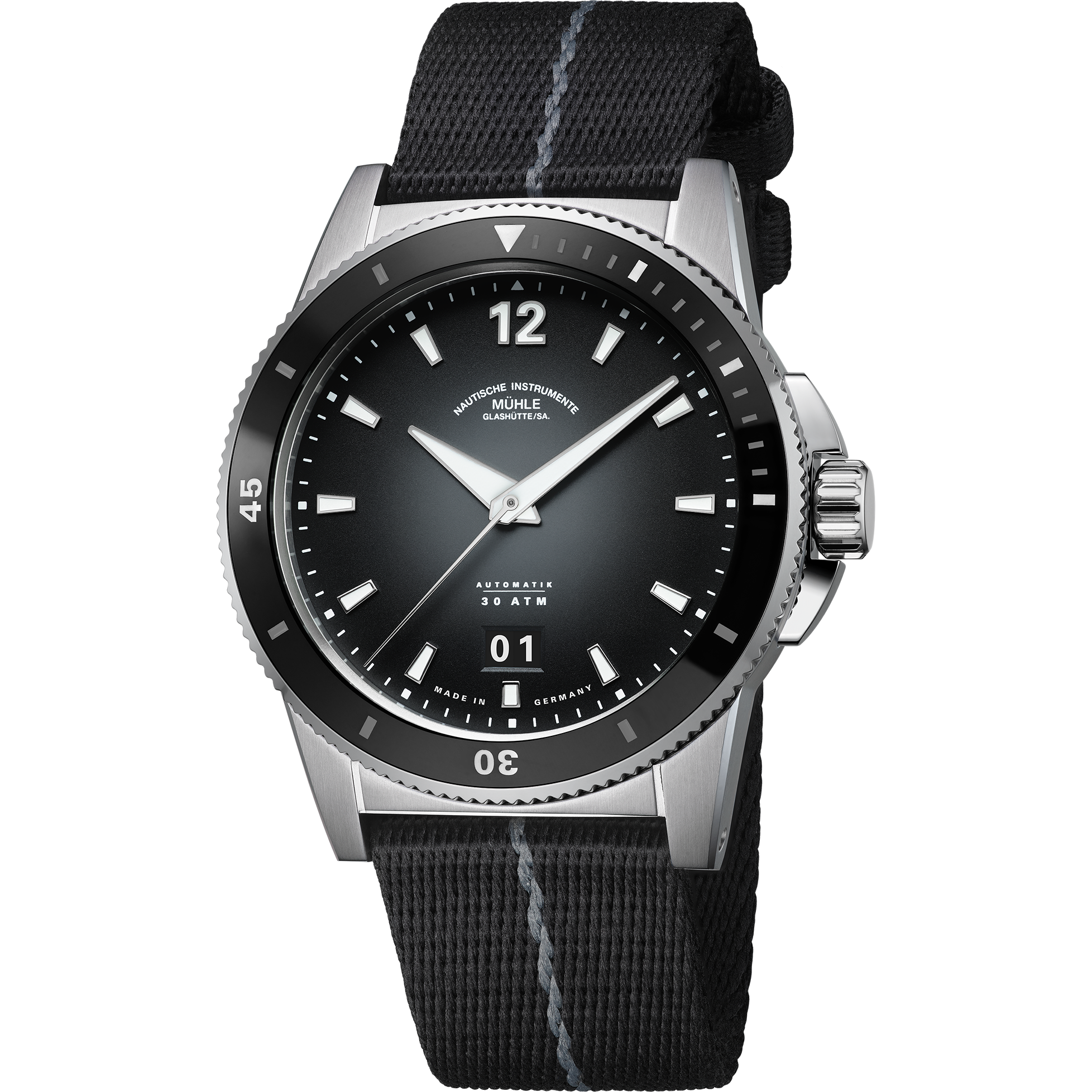 **合計22点に変更 Mühle Glashütte Sportivo Big Date -テキスタイルストラップ｜30気圧