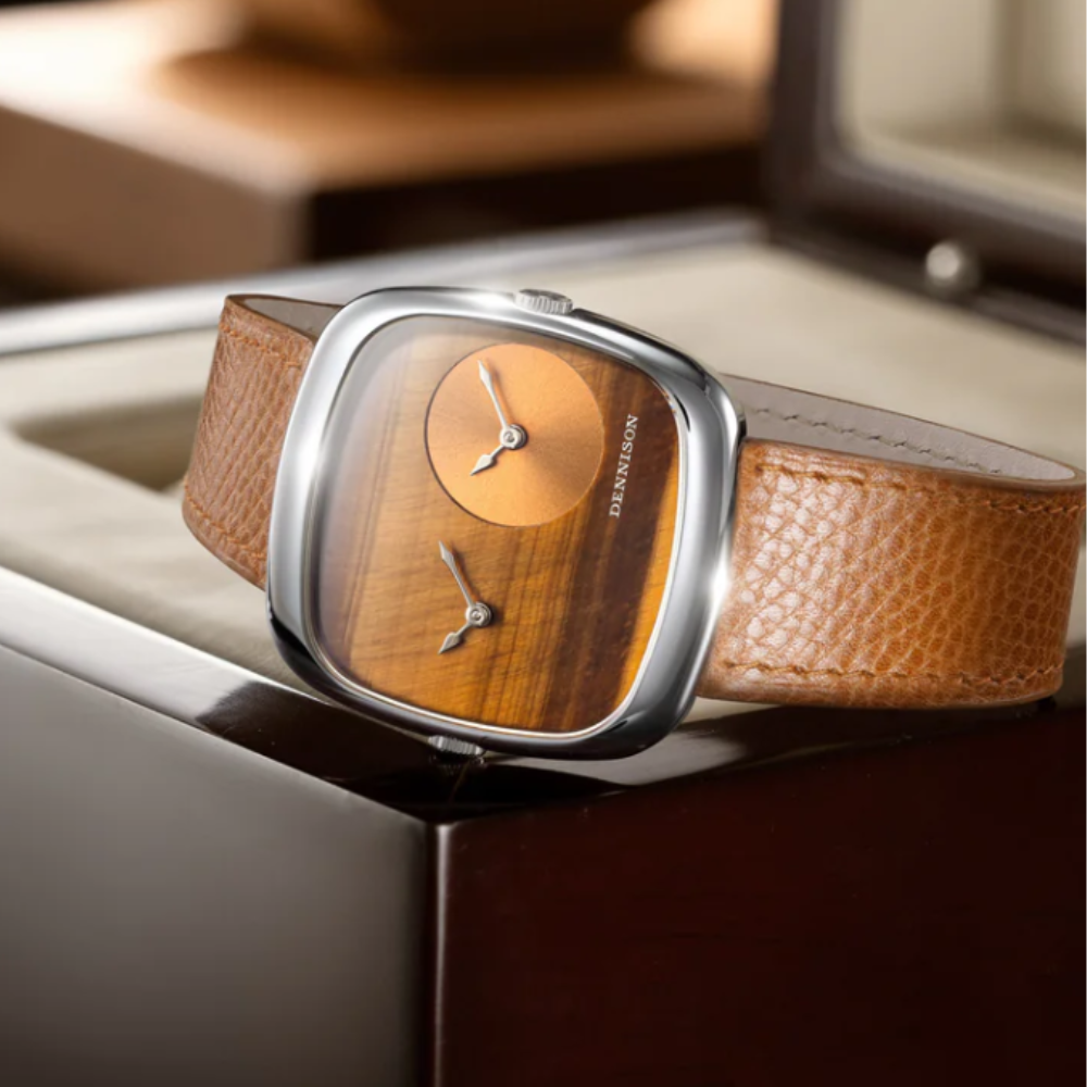 DENNISON Tiger Eye & Gold Sunray In Steel