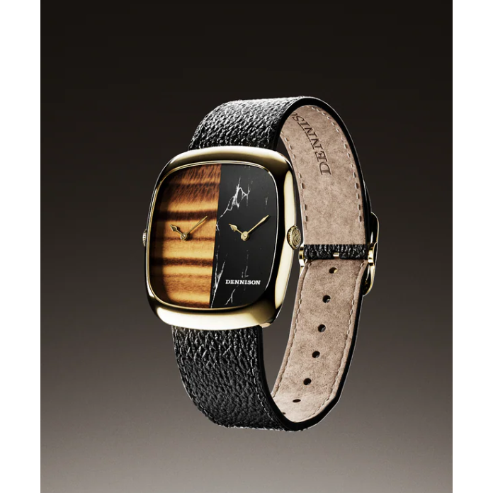 DENNISON ALD Dual Time Œil de Tigre & Marbre en Or