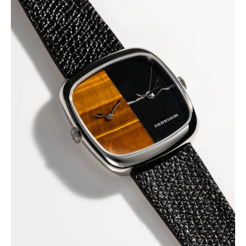DENNISON ALD Dual Time Œil de Tigre & Marbre en Acier