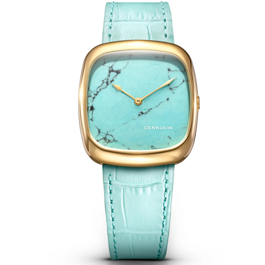 DENNISON Natural Turquoise Stone In Gold