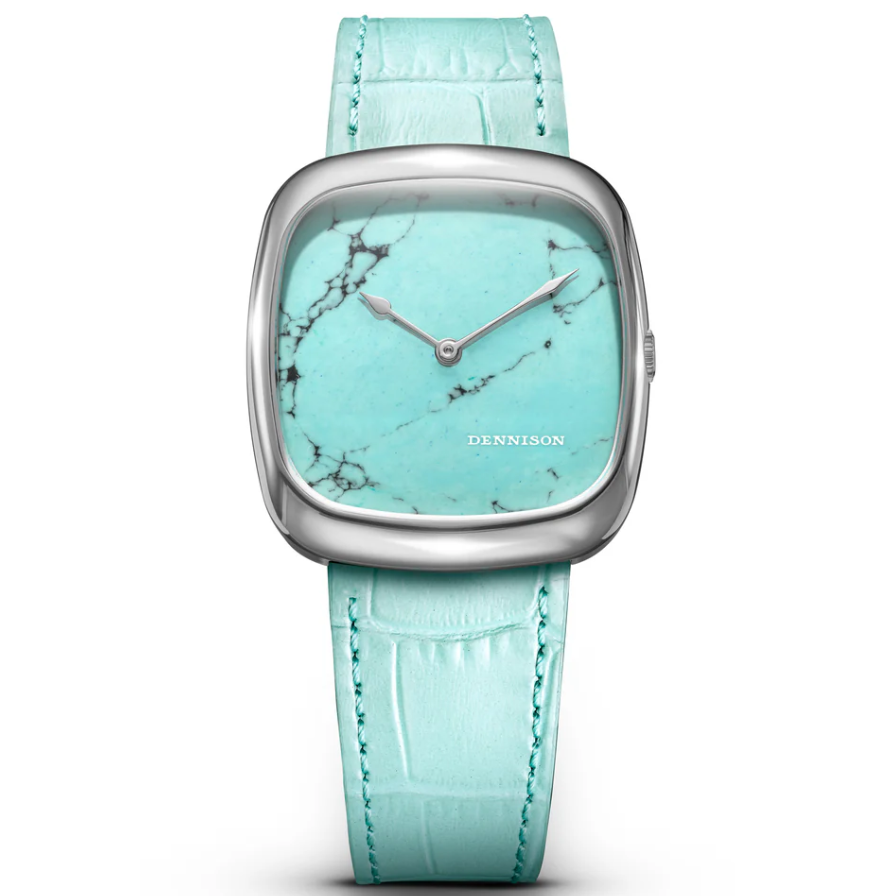 DENNISON Natural Turquoise Stone in Steel