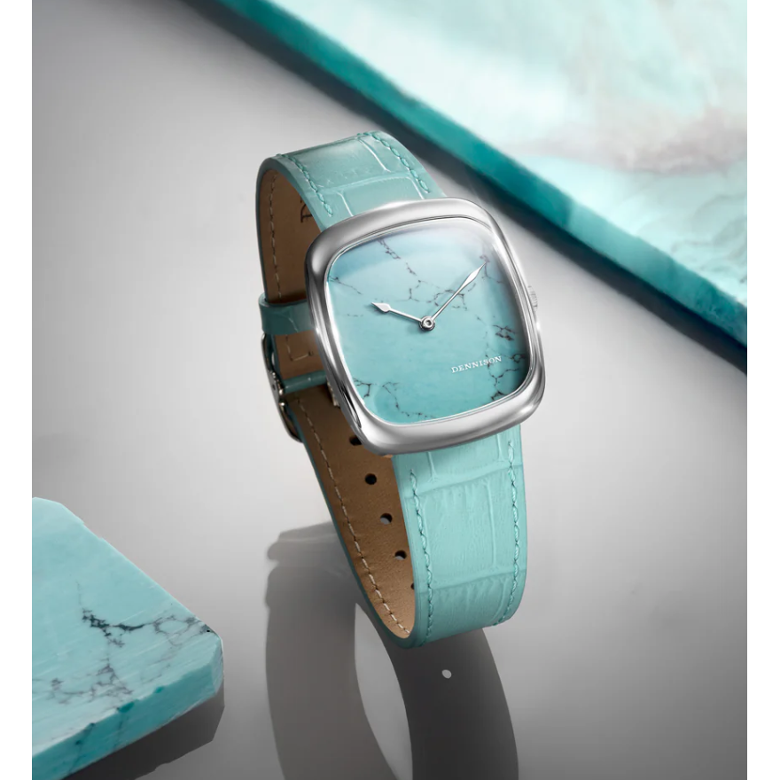 DENNISON Natural Turquoise Stone in Steel
