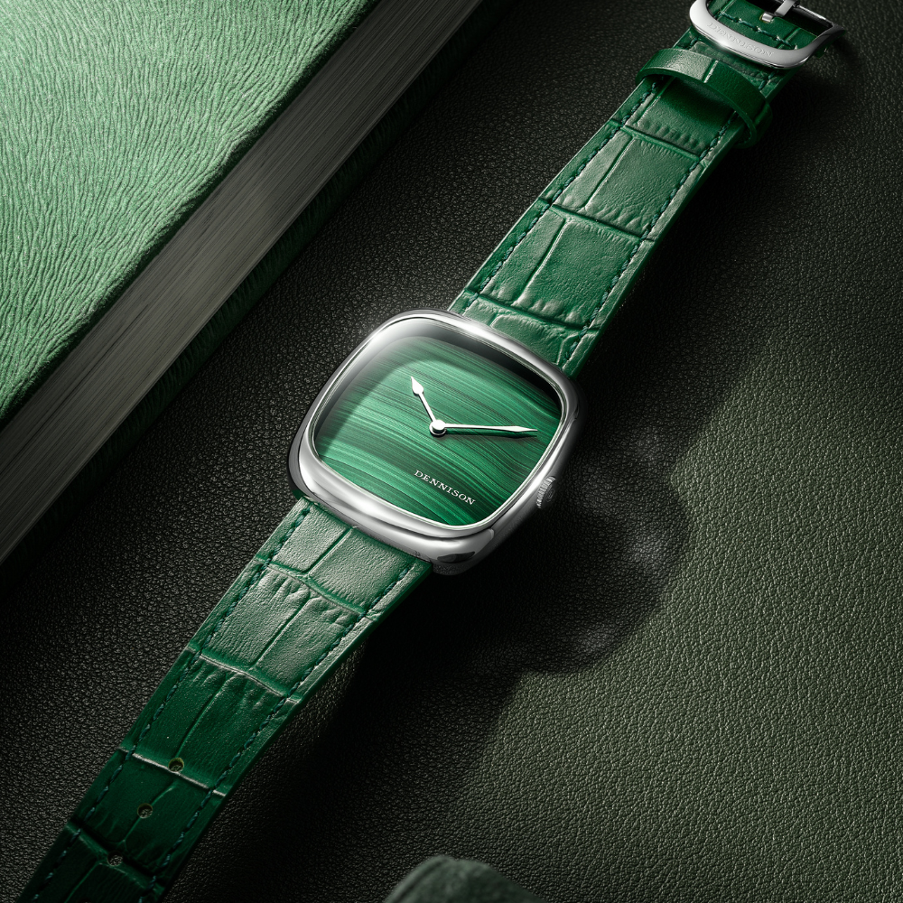 DENNISON Natural Malachite Stone In Steel