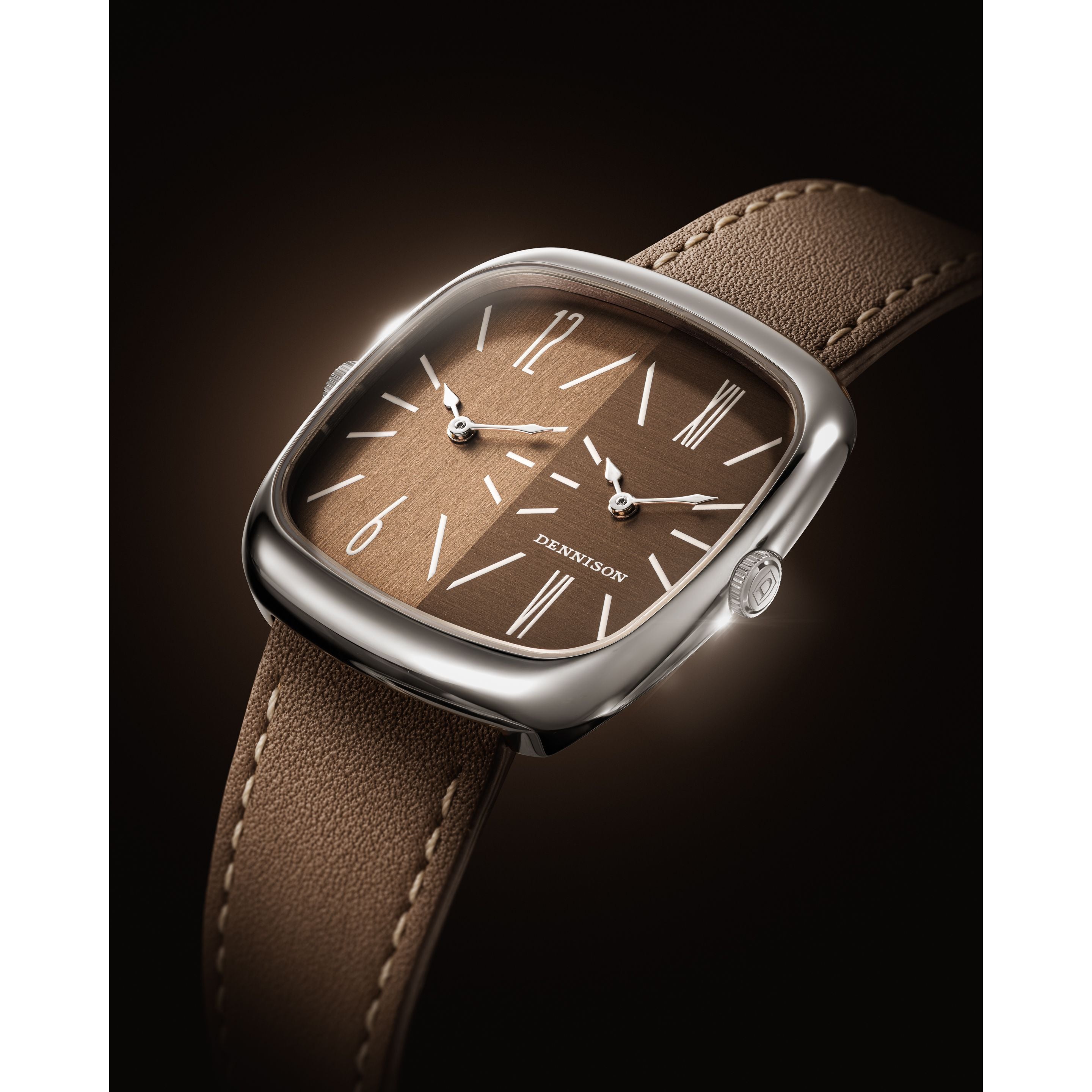 DENNISON ALD Dual Time Cadran « SHADES » - Marron / Cuir