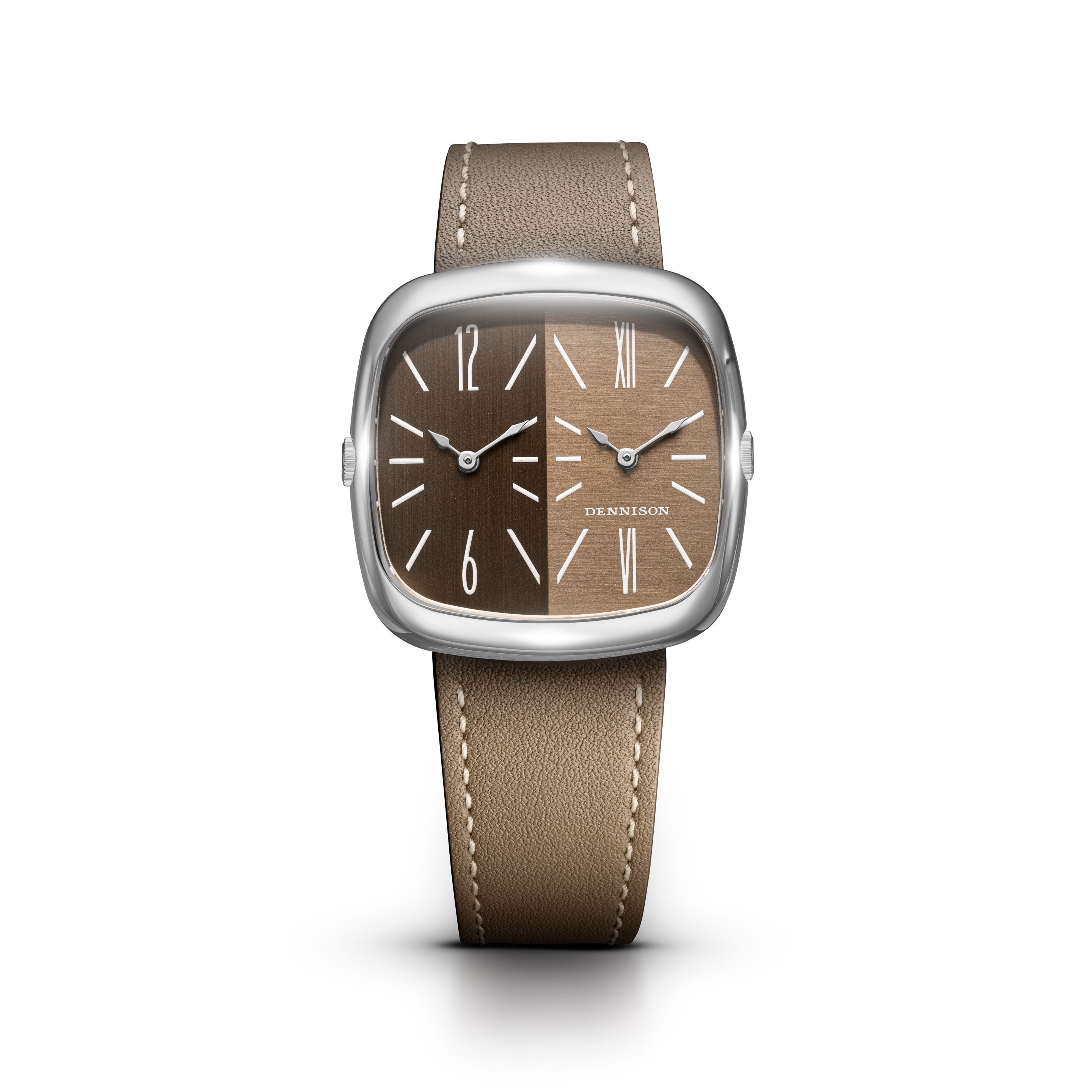 DENNISON ALD Dual Time Cadran « SHADES » - Marron / Cuir