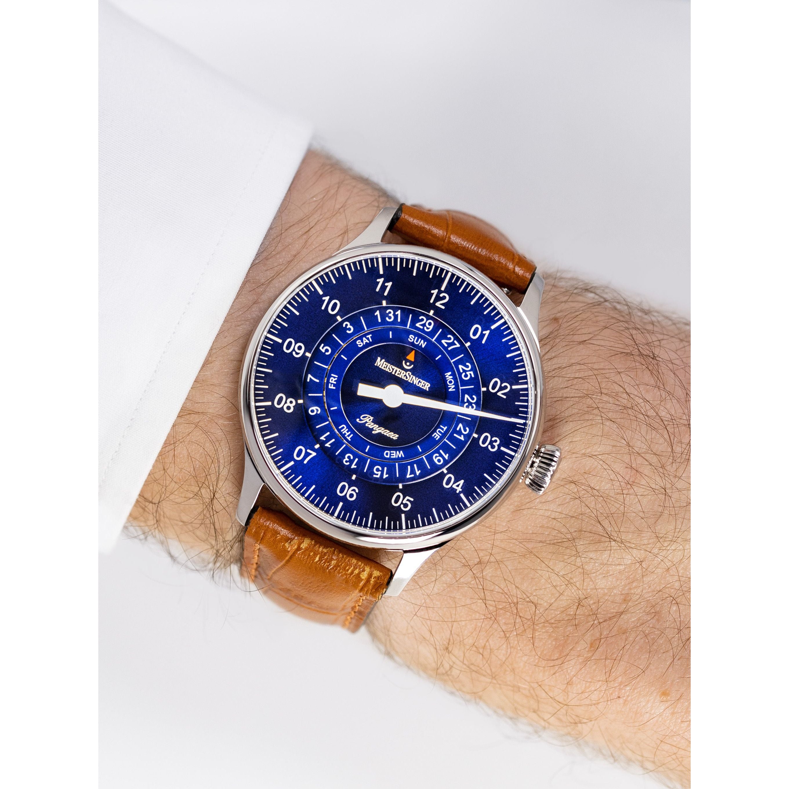 MeisterSinger Pangaea Day Date - Sunburst Blue