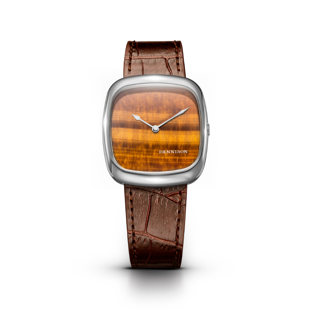 DENNISON Natural Stone Tiger Eye In Steel