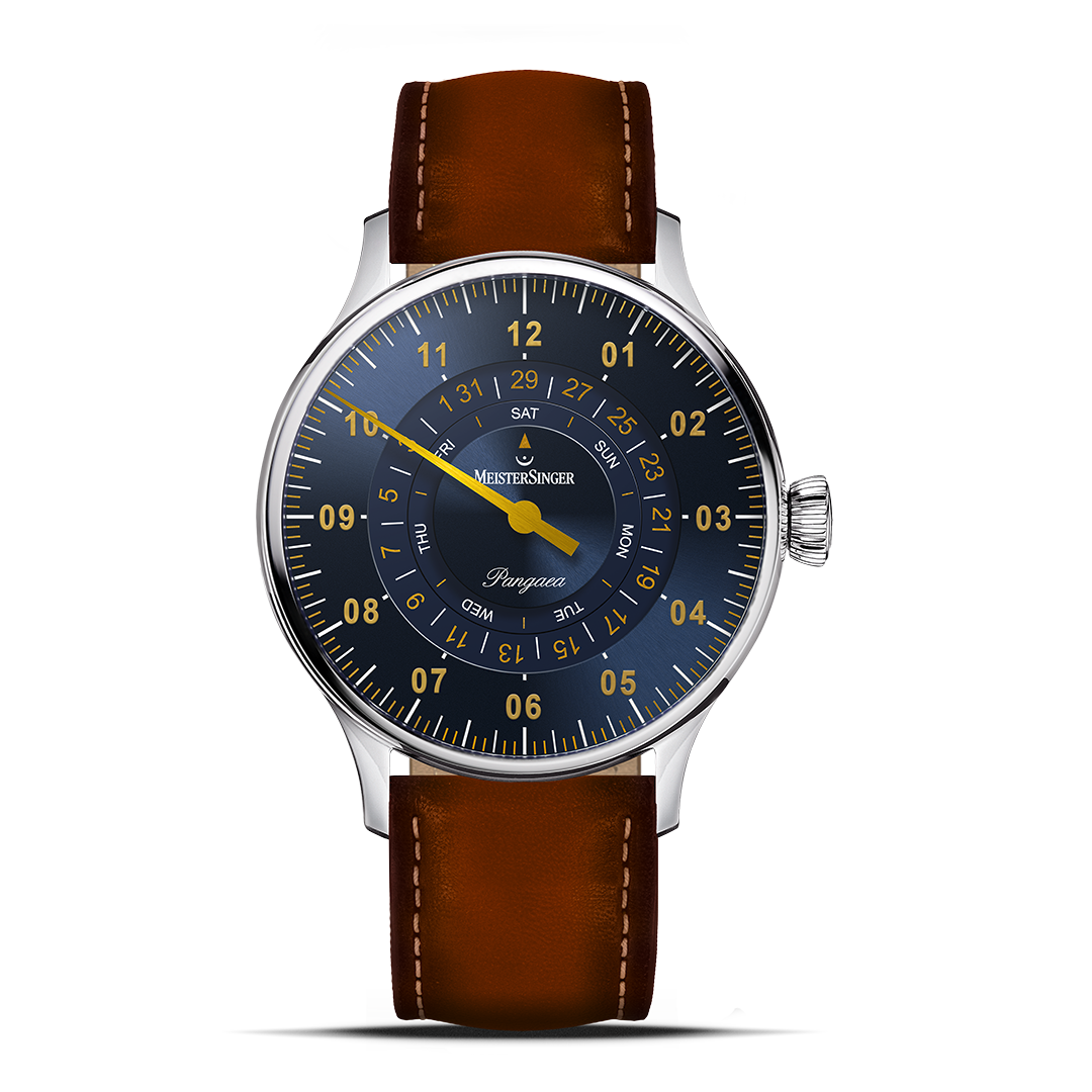 MeisterSinger Pangaea Day Date -Steel blue with gold