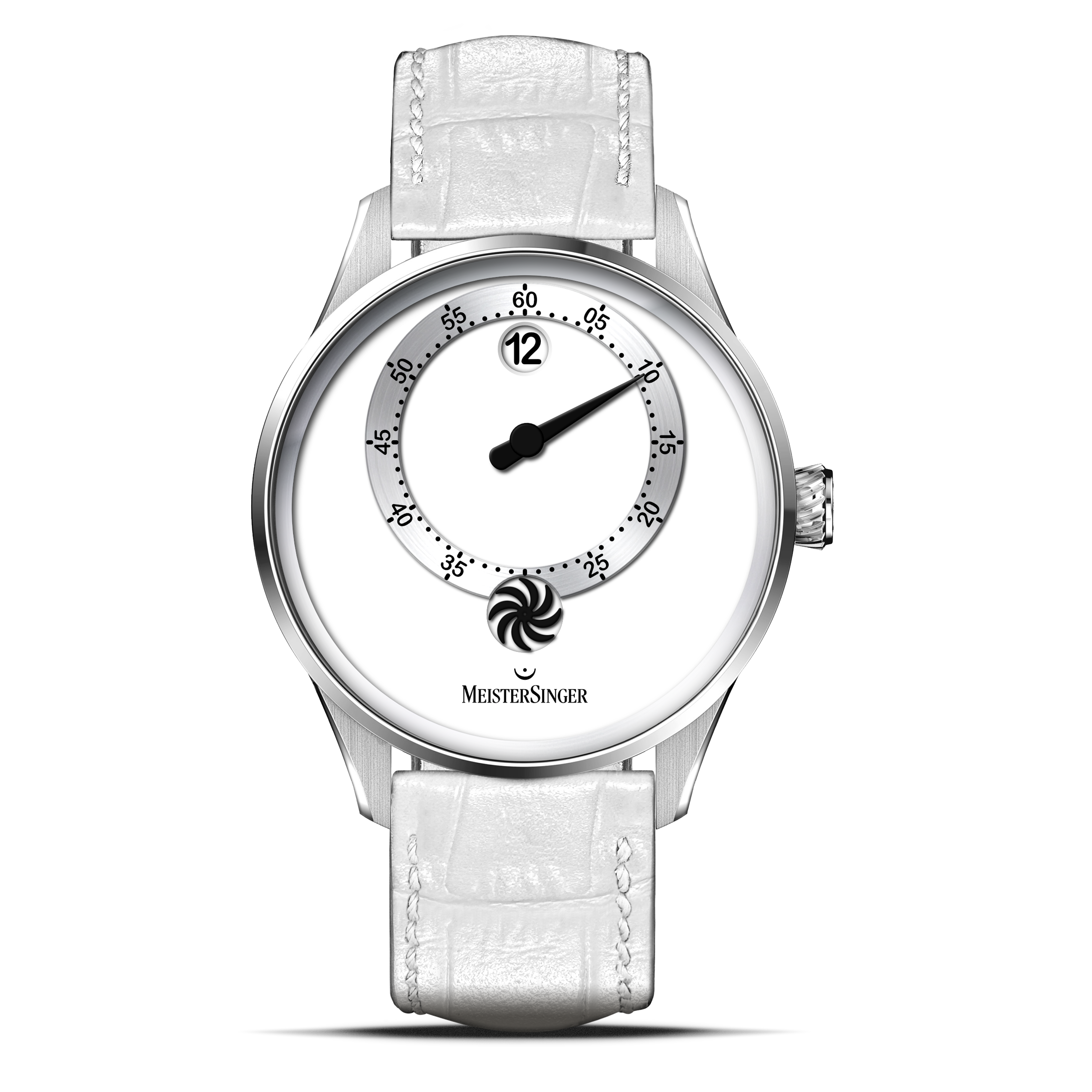 MeisterSinger Panthero Jumping Hour - Glossy White