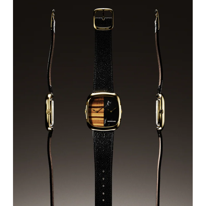 DENNISON ALD Dual Time Œil de Tigre & Marbre en Or