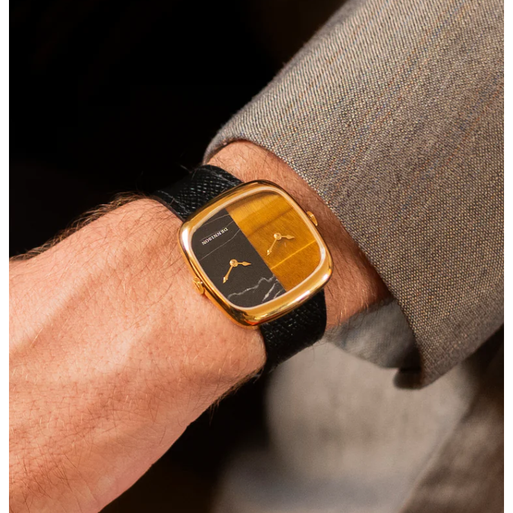 DENNISON ALD Dual Time Œil de Tigre & Marbre en Or