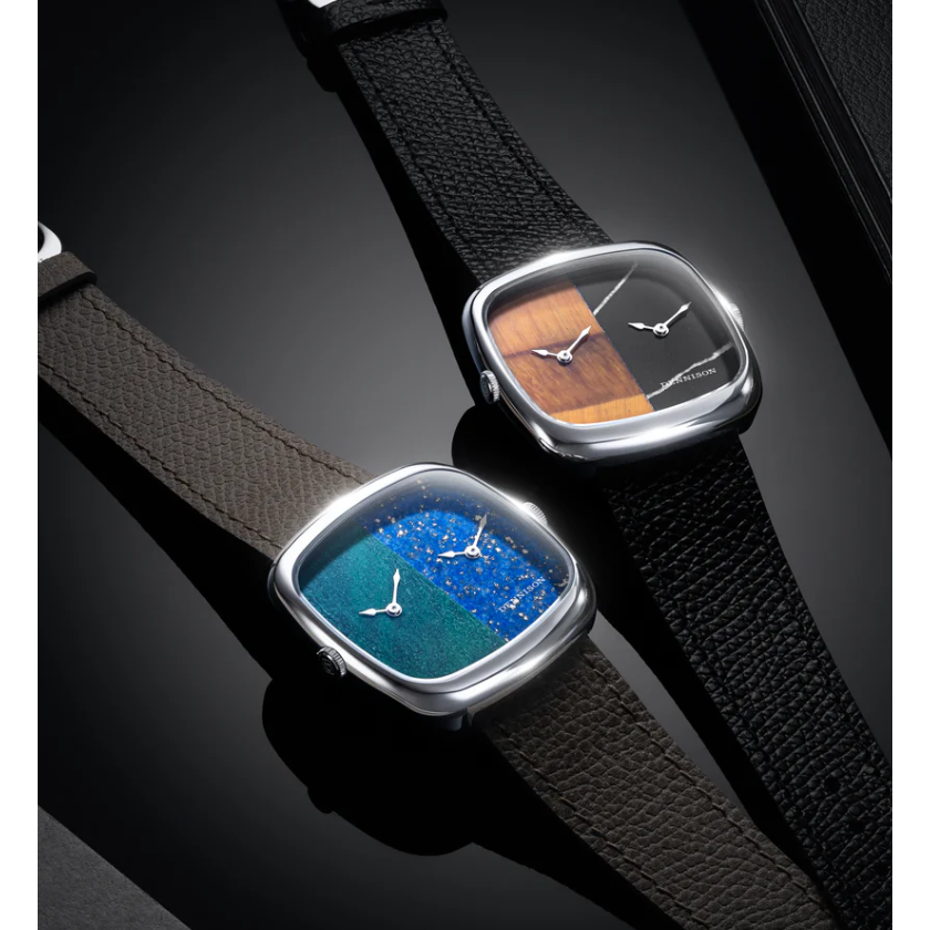 DENNISON ALD Dual Time Tiger Eye & Marble In Steel