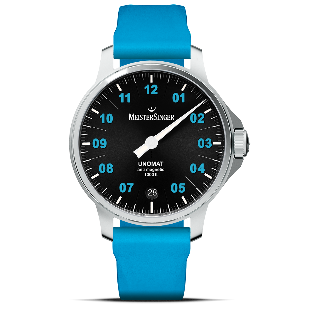 MeisterSinger Unomat - Black with Arctic Blue
