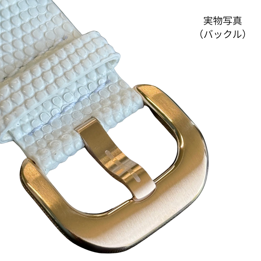 SEVENFRIDAY STRAP | Leather, White, with stainless steel PVD Gold buckle (for C-Series)